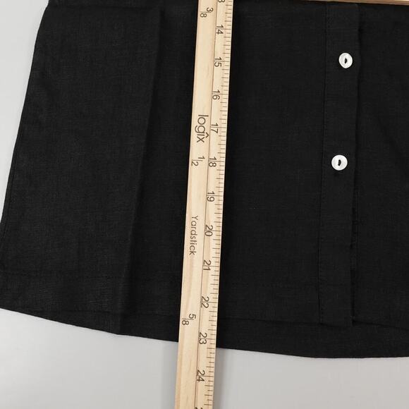 Lanhtropy Linen Shirt Womens XS Black Bubble Sleeves Oversized Langenlook - Picture 14 of 16